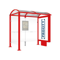 Procity Waiting Hall Square Tube- 1 Lightbox on Pedestal & 1 Side Panel, L 2500 mm.