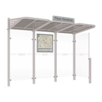 PROcity Wartehalle CONVI - STANDARD, 1 Seitenverkleidung rechts, L 3107 mm.