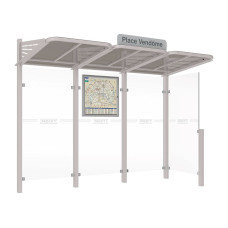 PROcity Wartehalle CONVI - STANDARD, 1 Seitenverkleidung rechts, L 3107 mm.