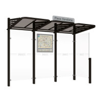 PROcity Wartehalle CONVI - STANDARD, 1 Seitenverkleidung rechts, L 3107 mm.
