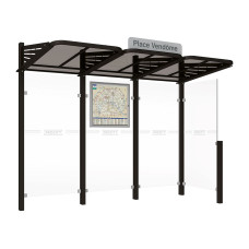 PROcity Wartehalle CONVI - STANDARD, 1 Seitenverkleidung rechts, L 3107 mm.