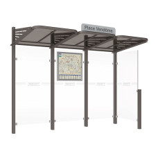 PROcity Wartehalle CONVI - STANDARD, 1 Seitenverkleidung rechts, L 3107 mm.