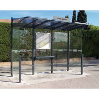 Procity Wartehalle CONVI - Standard, 2 Seitenverkleidung, L 3107 mm.