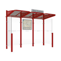 Procity Wartehalle CONVI - Standard, 2 Seitenverkleidung, L 3107 mm.