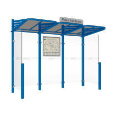 Procity Wartehalle CONVI - Standard, 2 Seitenverkleidung, L 3107 mm.