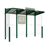 Procity Wartehalle CONVI - Standard, 2 Seitenverkleidung, L 3107 mm.