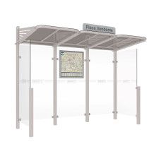 Procity Wartehalle CONVI - Standard, 2 Seitenverkleidung, L 3107 mm.