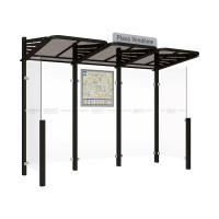 Procity Wartehalle CONVI - Standard, 2 Seitenverkleidung, L 3107 mm.