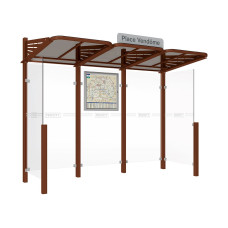 Procity Wartehalle CONVI - Standard, 2 Seitenverkleidung, L 3107 mm.