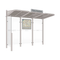PROCITY Wartehalle CONVI - Standard, 1 Seitenverkleidung links, L 3107 mm.