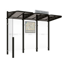 PROCITY Wartehalle CONVI - Standard, 1 Seitenverkleidung links, L 3107 mm.