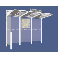 PROCITY Wartehalle CONVI - Standard, 1 Seitenverkleidung links, L 3107 mm.