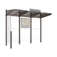 PROCITY Wartehalle CONVI - Standard, 1 Seitenverkleidung links, L 3107 mm.
