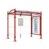 PROCITY WarteHalle Province, 1 SchauKasten 2000 DoppelSeitig mit 1 SeitenVerkleidung, L 2500 mm.