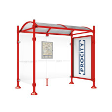 PROCITY WarteHalle Province, 1 SchauKasten 2000 DoppelSeitig mit 1 SeitenVerkleidung, L 2500 mm.