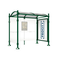 PROCITY WarteHalle Province, 1 SchauKasten 2000 DoppelSeitig mit 1 SeitenVerkleidung, L 2500 mm.