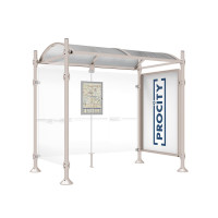 Procity Waiting Hall Province, 1 Showcase 2000 Double-sided with 1 Side Panel, L 2500 mm