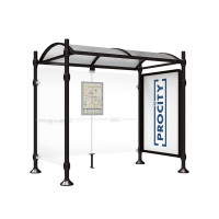 Procity Waiting Hall Province, 1 Showcase 2000 Double-sided with 1 Side Panel, L 2500 mm