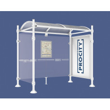 PROCITY WarteHalle Province, 1 SchauKasten 2000 DoppelSeitig mit 1 SeitenVerkleidung, L 2500 mm.