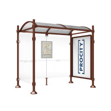 PROCITY WarteHalle Province, 1 SchauKasten 2000 DoppelSeitig mit 1 SeitenVerkleidung, L 2500 mm.