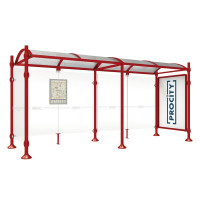 Procity Waiting Hall Province, 1 Showcase 2000 Double-Sided with 1 Side Panel, L 5000 mm.
