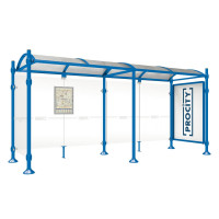 PROCITY WarteHalle Province, 1 Schaukasten 2000 doppelseitig mit 1 Seitenverkleidung, L 5000 mm.