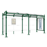 Procity Waiting Hall Province, 1 Showcase 2000 Double-Sided with 1 Side Panel, L 5000 mm.