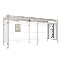 Procity Waiting Hall Province, 1 Showcase 2000 Double-Sided with 1 Side Panel, L 5000 mm.