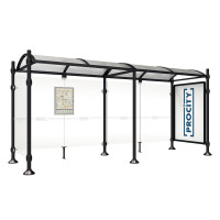 Procity Waiting Hall Province, 1 Showcase 2000 Double-Sided with 1 Side Panel, L 5000 mm.