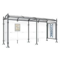 Procity Waiting Hall Province, 1 Showcase 2000 Double-Sided with 1 Side Panel, L 5000 mm.