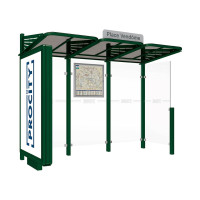 Procity Waiting Room CONVI - Standard, 1 Illuminated Caisson on the Left with 1 Side Panel on the Right, L 3107 mm.