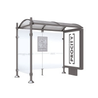 Procity Waiting Hall Province, 1 Lightbox on Pedestal & 1 Side Panel, L 2500 mm.