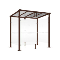 PROCITY Raucherunterstand Milano, Tiefe 1560 mm, L 2520 mm.