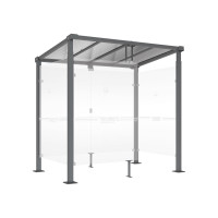 Procity Smoking Shelter Milano, Depth 1560 mm, Length 2520 mm.
