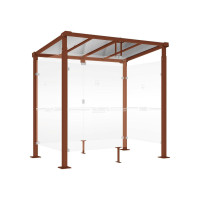 PROCITY Raucherunterstand Milano, Tiefe 1560 mm, L 2520 mm.
