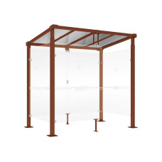 Procity Smoking Shelter Milano, Depth 1560 mm, Length 2520 mm.