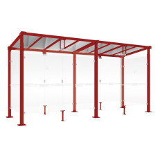 PROCITY Raucherunterstand Milano, Tiefe 1560 mm, Länge 5040 mm