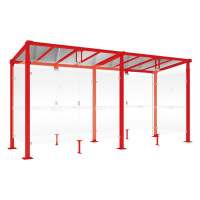 PROCITY Raucherunterstand Milano, Tiefe 1560 mm, Länge 5040 mm