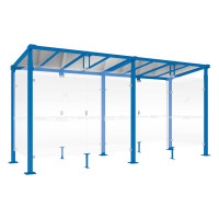 PROCITY Raucherunterstand Milano, Tiefe 1560 mm, Länge 5040 mm