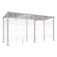 PROCITY Raucherunterstand Milano, Tiefe 1560 mm, Länge 5040 mm