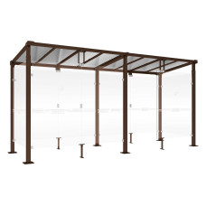 PROCITY Raucherunterstand Milano, Tiefe 1560 mm, Länge 5040 mm