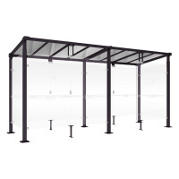 PROCITY Raucherunterstand Milano, Tiefe 1560 mm, Länge 5040 mm