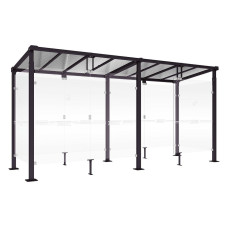 PROCITY Raucherunterstand Milano, Tiefe 1560 mm, Länge 5040 mm