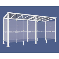 Procity Smoker Shelter Milano, Depth 1560 mm, Length 5040 mm.