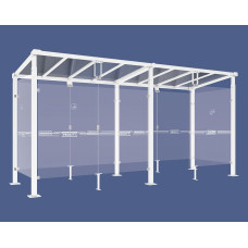 PROCITY Raucherunterstand Milano, Tiefe 1560 mm, Länge 5040 mm