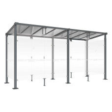 PROCITY Raucherunterstand Milano, Tiefe 1560 mm, Länge 5040 mm