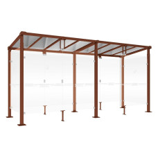 PROCITY Raucherunterstand Milano, Tiefe 1560 mm, Länge 5040 mm