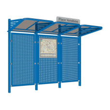 ProCity Wartehalle CONVI mit Blechrückwand, ohne Seitenverkleidungen, L 3107 mm.