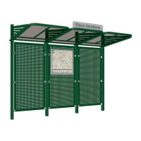 Procity Waiting Room CONVI with Sheet Metal Back Wall, Without Side Panels, L 3107 mm.