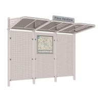 Procity Waiting Room CONVI with Sheet Metal Back Wall, Without Side Panels, L 3107 mm.